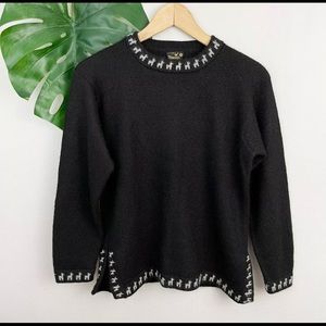 Vintage Peruvian 100% Baby Alpaca Graphic Sweater - Size M